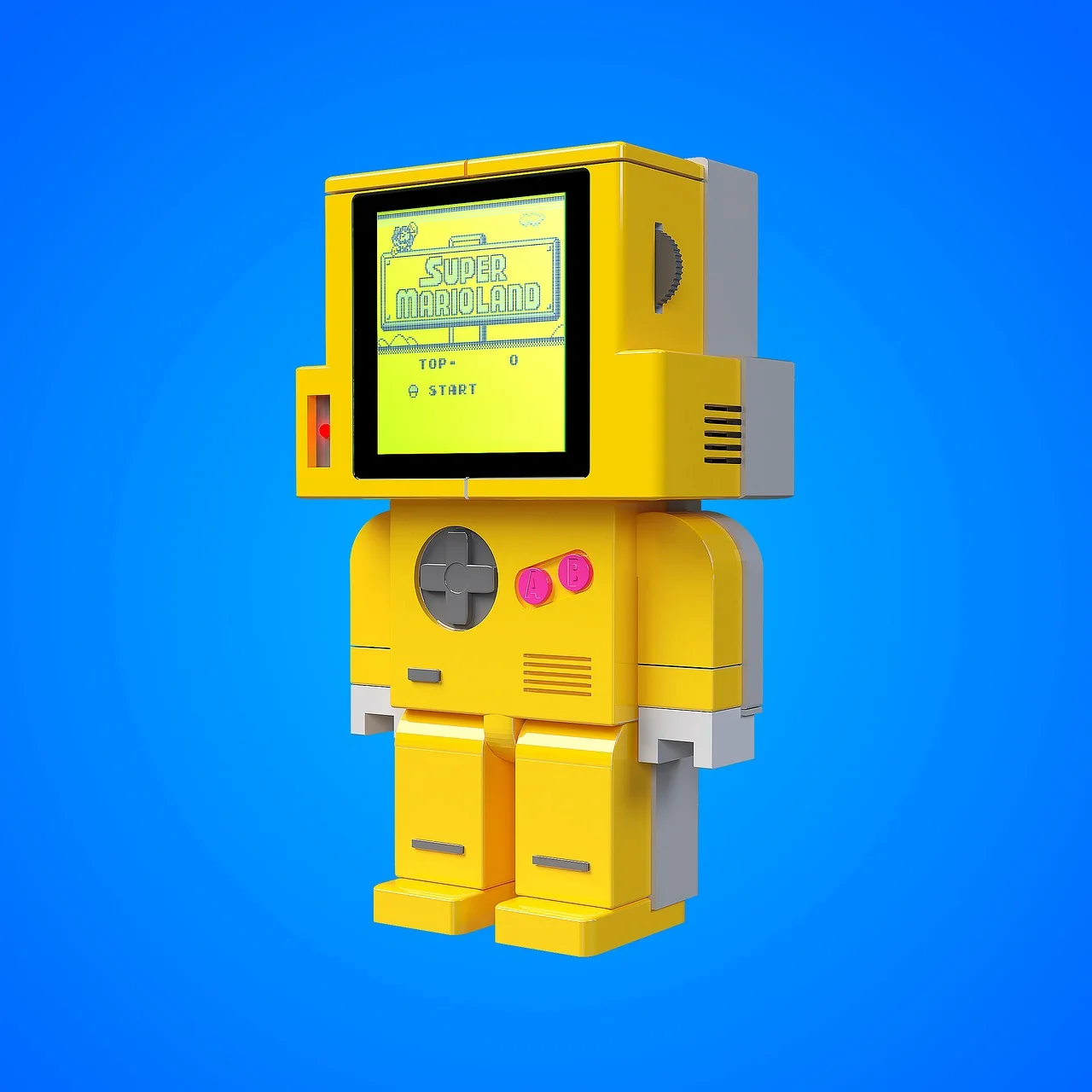 Action-adventure game screenshot with a protagonist in glowing armor fighting a colossal alien creature amidst crumbling ruins.